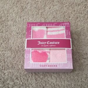 Juicy Couture Pink and White Cozy Socks new in box
